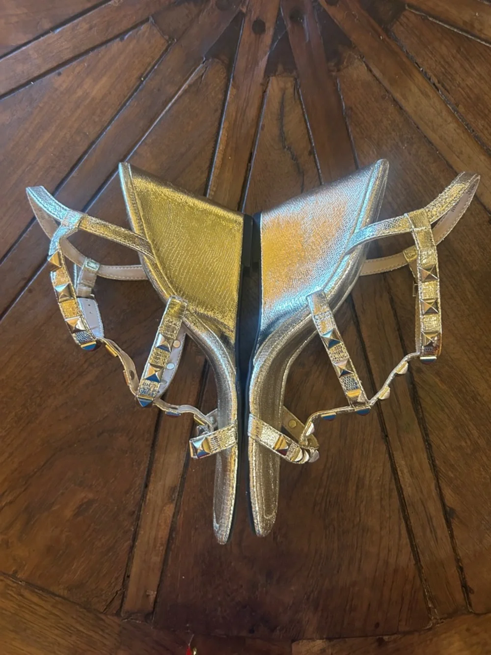 Mix No. 6 gold, wedge, strap sandals, size 10, NWOT | offer in description